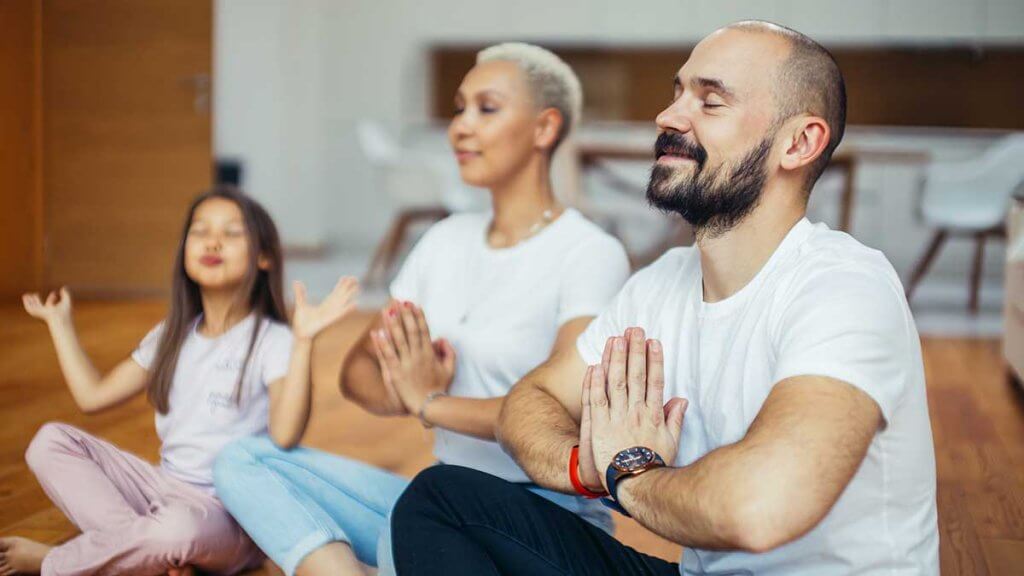 people meditating