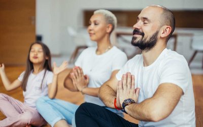 people meditating