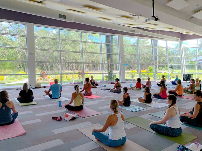 people doing yoga