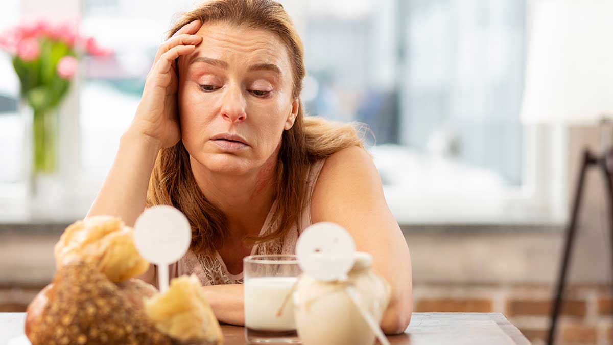 woman fatigued by gluten and dairy