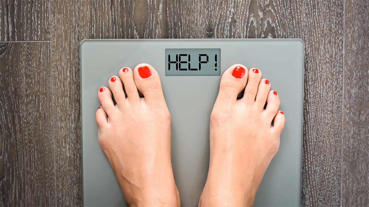 weight loss scale with help message