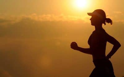 woman running at sunrise