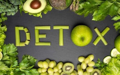 vegetables spelling out DETOX