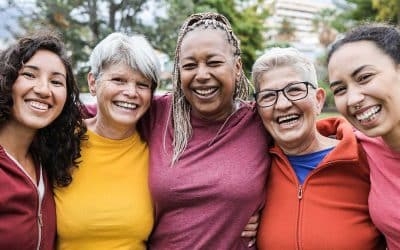 happy smiling group of women